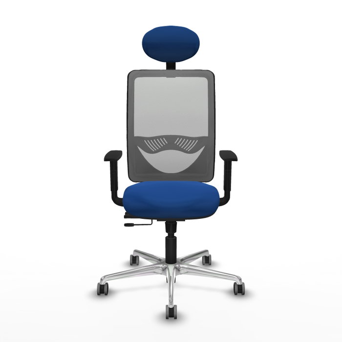 PIQUERAS Y CRESPO Silla de oficina Zulema con mecanismo Sincro/Traslack, Azul y Gris