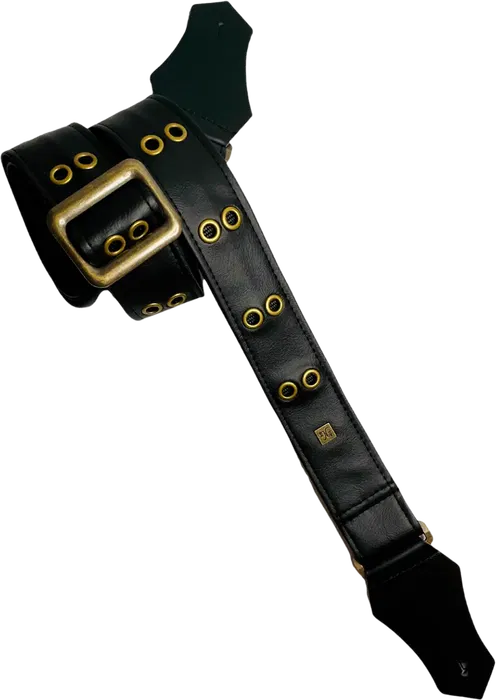 GETM Correa Guitarra Bajo Polipiel Nailon Piel Negro Ajustable 165 cm