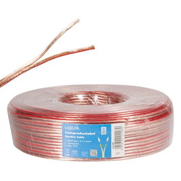 LogiLink Cable de altavoz en bruto 2x 1,5 mm² transparente 50 m