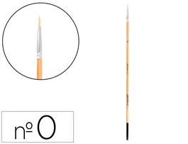 Liderpapel Pincel para Pintura al Óleo y Acrílica Nº 0 Punta Redonda Pelo de Cerda Certificado FSC