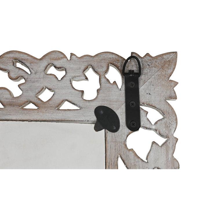 DKD Home Decor Espejo de Pared de Mango y Cristal Decape Blanco 44x3x152 cm