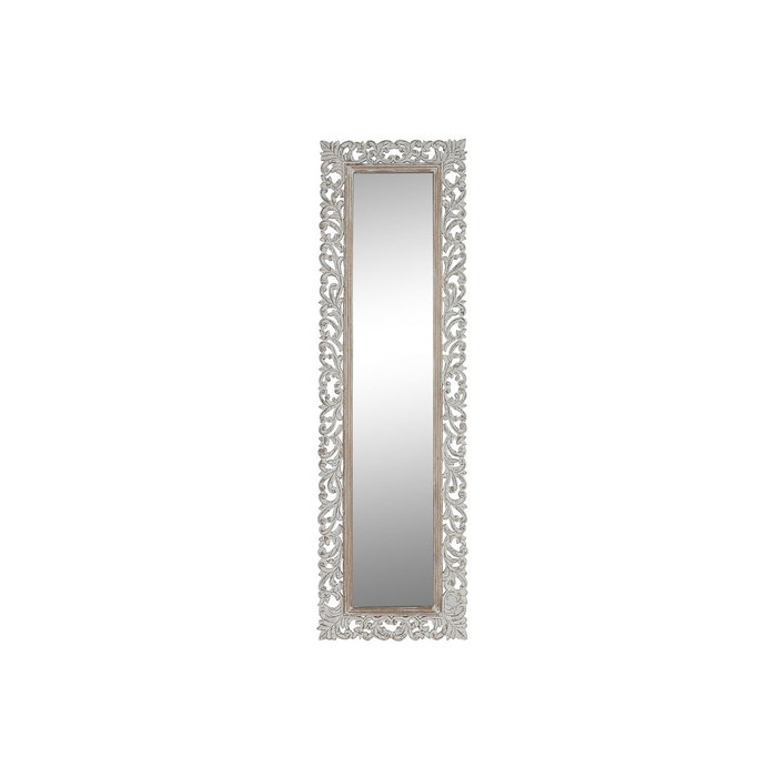 DKD Home Decor Espejo de Pared de Mango y Cristal Decape Blanco 44x3x152 cm