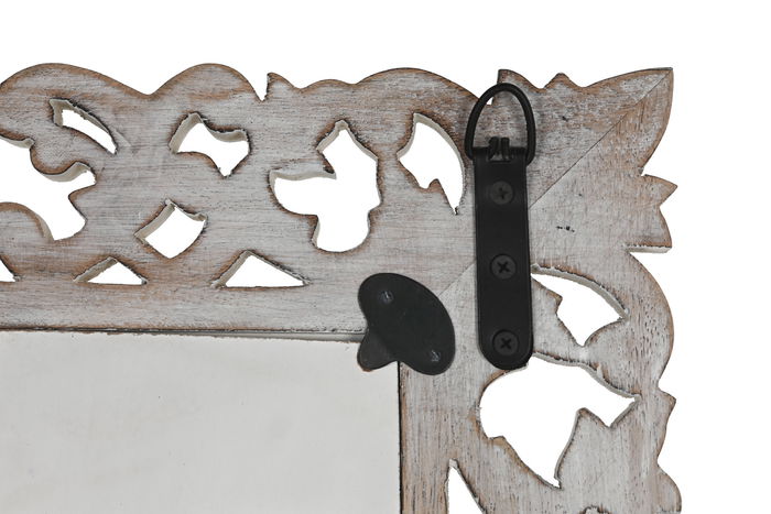 DKD Home Decor Espejo Blanco Natural Mango Cristal 3 x 152 x 44 cm