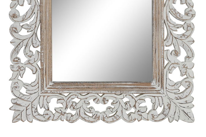 DKD Home Decor Espejo Blanco Natural Mango Cristal 3 x 152 x 44 cm