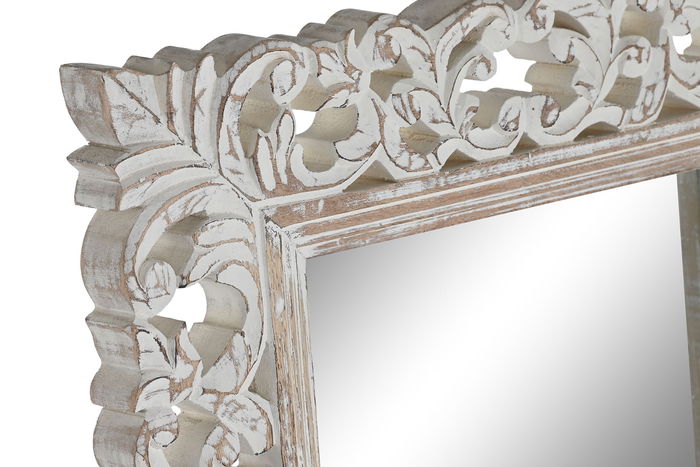 DKD Home Decor Espejo Blanco Natural Mango Cristal 3 x 152 x 44 cm