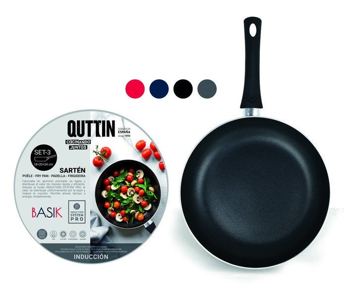 Inde Set de 4 Sartenes de Aluminio Inducción Basik Quttin (18, 20 y 24 cm) Inde Set de 4 Sartenes de Aluminio Inducción Basik Quttin (18, 20 y 24 cm)