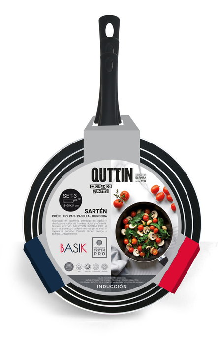 Inde Set de 4 Sartenes de Aluminio Inducción Basik Quttin (18, 20 y 24 cm) Inde Set de 4 Sartenes de Aluminio Inducción Basik Quttin (18, 20 y 24 cm)