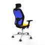 PIQUERAS Y CRESPO Silla de oficina Jorquera con mecanismo sincro, amarillo y azul