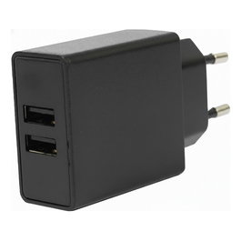 Flepo Cargador USB Doble 2 Puertos 100V-240V 3A Total Adaptador de Corriente