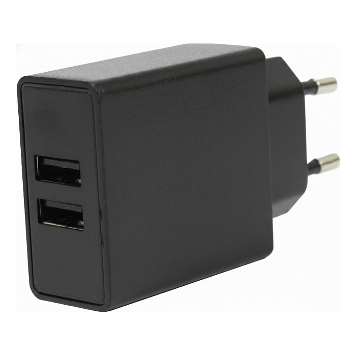 Flepo Cargador USB Doble 2 Puertos 100V-240V 3A Total Adaptador de Corriente