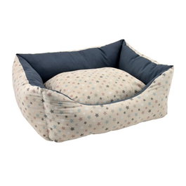 Nayeco Cuna Estrellas para Perros y Gatos - Cuna Envolvente y Cálida de Alta Recuperación, 53x44x24 cm, Acolchada, Completamente Lavable a Máquina, Hecho en España