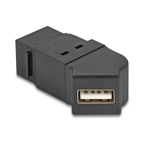 DeLOCK 67150 Módulo Keystone USB 2.0 Tipo-A Hembra a Tipo-A Hembra Angular Negro