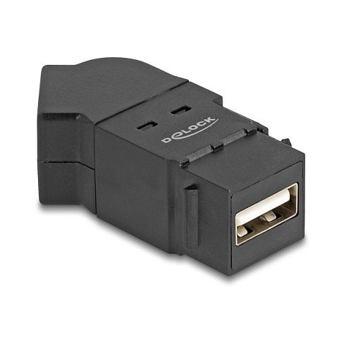 DeLOCK 67150 Módulo Keystone USB 2.0 Tipo-A Hembra a Tipo-A Hembra Angular Negro