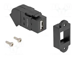 DeLOCK 67150 Módulo Keystone USB 2.0 Tipo-A hembra a hembra angular negro