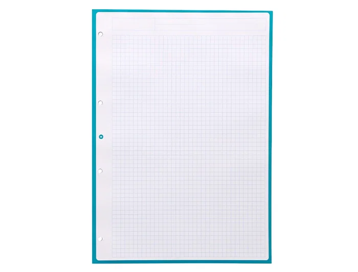 Antartik Recambio A4 80 Hojas 90gr Cuadro 5mm 4 Taladros 1 Banda con Marco Color Turquesa