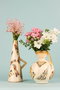 Aberto Design BK016 Juego de Macetas Decorativas Cerámica Beige Set de 2 Pintadas a Mano