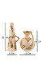 Aberto Design BK016 Juego de Macetas Decorativas Cerámica Beige Set de 2 Pintadas a Mano