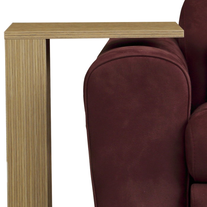 Hanah Home Mesa Auxiliar Nogal Tablero Partículas Melamina 18mm Ruedas Ocultas 35x61x45 cm
