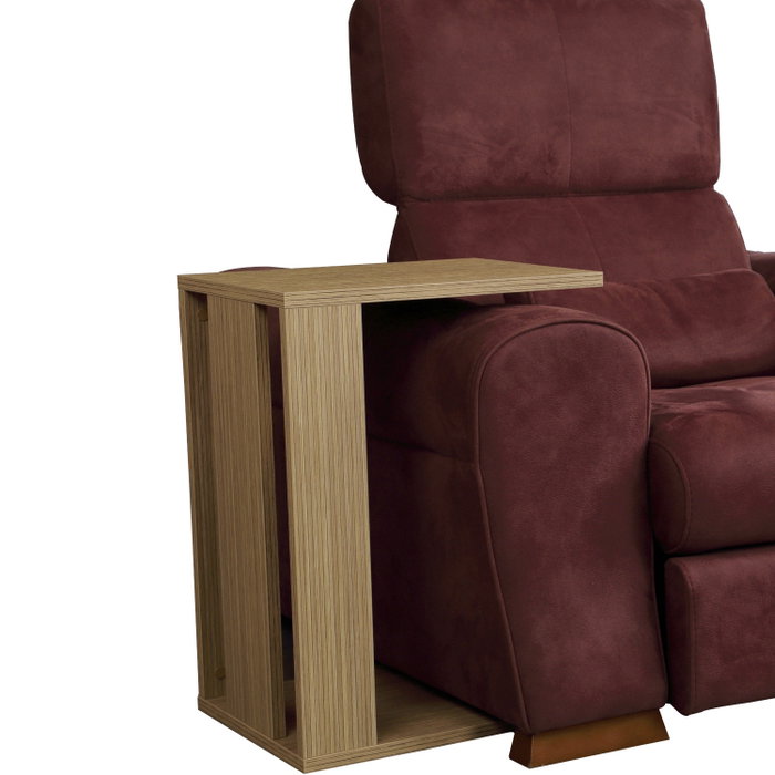 Hanah Home Mesa Auxiliar Nogal Tablero Partículas Melamina 18mm Ruedas Ocultas 35x61x45 cm