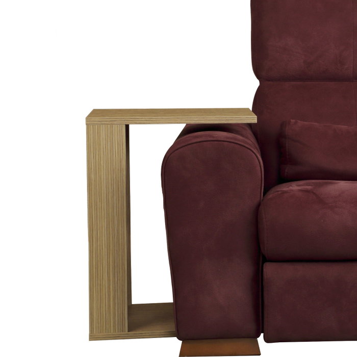 Hanah Home Mesa Auxiliar Nogal Tablero Partículas Melamina 18mm Ruedas Ocultas 35x61x45 cm