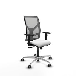 PIQUERAS Y CRESPO Silla de oficina Motilla con mecanismo Sincro, Blanco y Gris