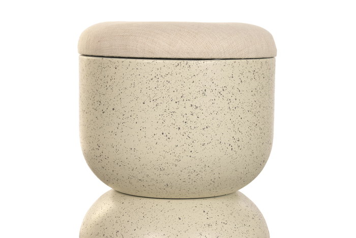 DKD Home Decor Reposapiés Blanco con Tapa