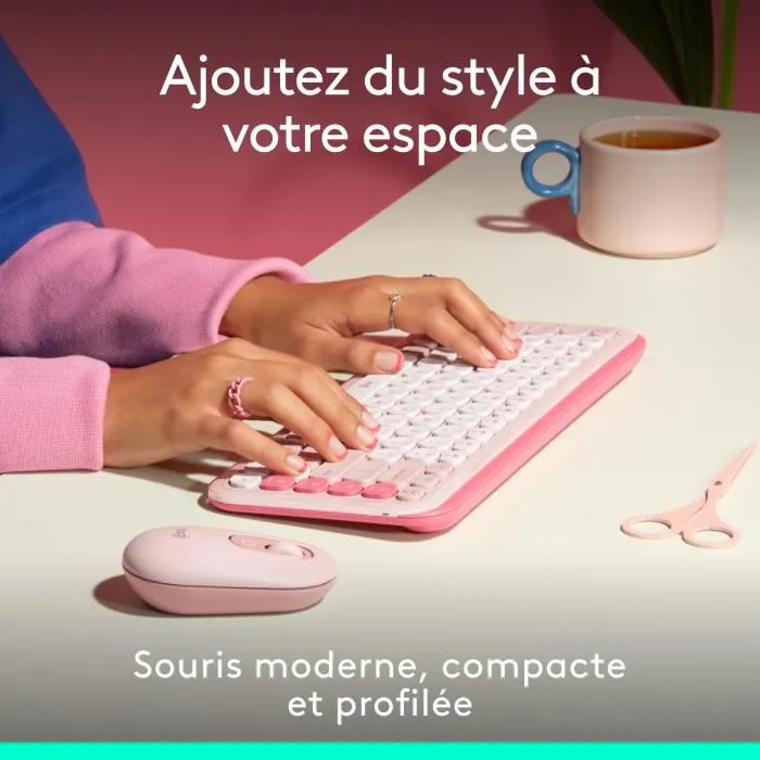 Ratón Logitech POP Rosa