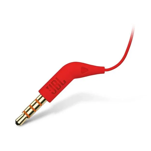 JBL TUNE 160 Auriculares Intraurales Alámbricos con Micrófono, Conector Jack 3.5 mm, Color Rojo