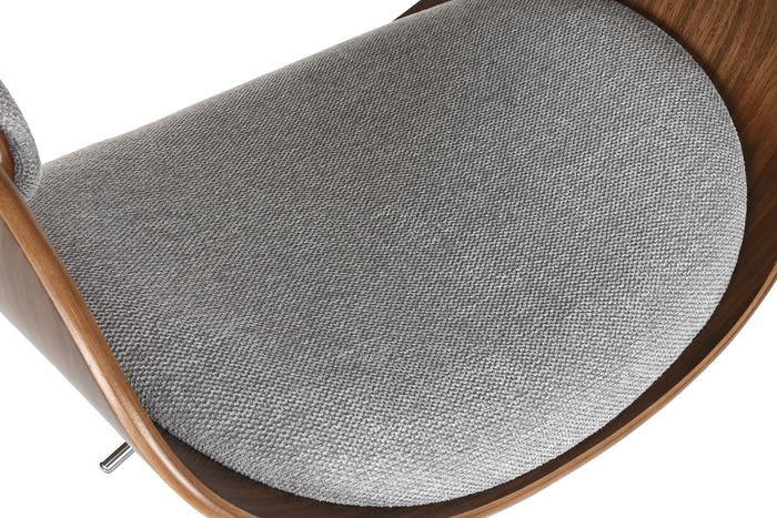 DKD Home Decor Black office Taburete Moderno Gris Marron Poliester Nogal 54 x 101.5 x 53 cm