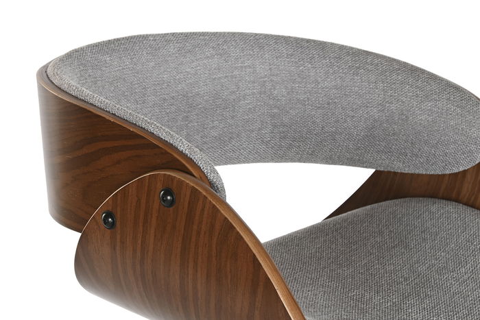 DKD Home Decor Black office Taburete Moderno Gris Marron Poliester Nogal 54 x 101.5 x 53 cm