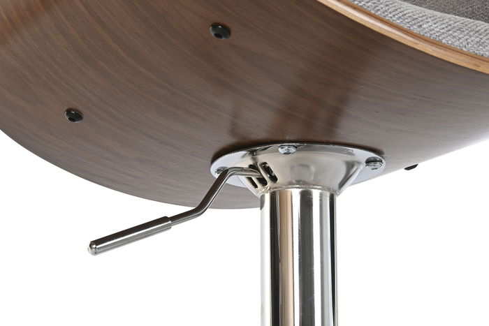 DKD Home Decor Black office Taburete Moderno Gris Marron Poliester Nogal 54 x 101.5 x 53 cm