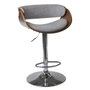 DKD Home Decor Taburete de Poliéster Gris y Nogal Ajustable