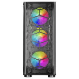 Mars Gaming Caja de Ordenador Torre Gaming MC-KX Negra con 5 Ventiladores ARGB, Sistema CPU Freezer, Soporte E-ATX, Cristal Templado