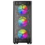 Mars Gaming Caja de Ordenador Torre Gaming MC-KX Negra con 5 Ventiladores ARGB, Sistema CPU Freezer, Soporte E-ATX, Cristal Templado