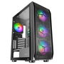 Mars Gaming Caja de Ordenador Torre Gaming MC-KX Negra con 5 Ventiladores ARGB, Sistema CPU Freezer, Soporte E-ATX, Cristal Templado