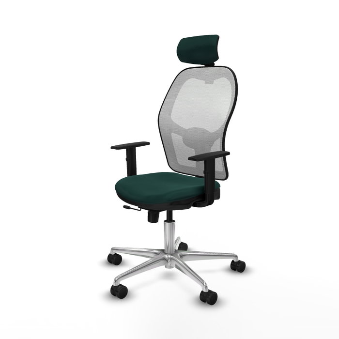 PIQUERAS Y CRESPO Silla de oficina Jorquera con mecanismo Sincro/Traslack Verde botella y Blanco