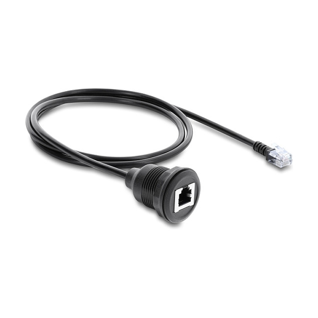 DeLOCK Cable RJ12 macho a RJ12 hembra para instalación 1 m negro DeLOCK Cable RJ12 macho a RJ12 hembra para instalación 1 m negro