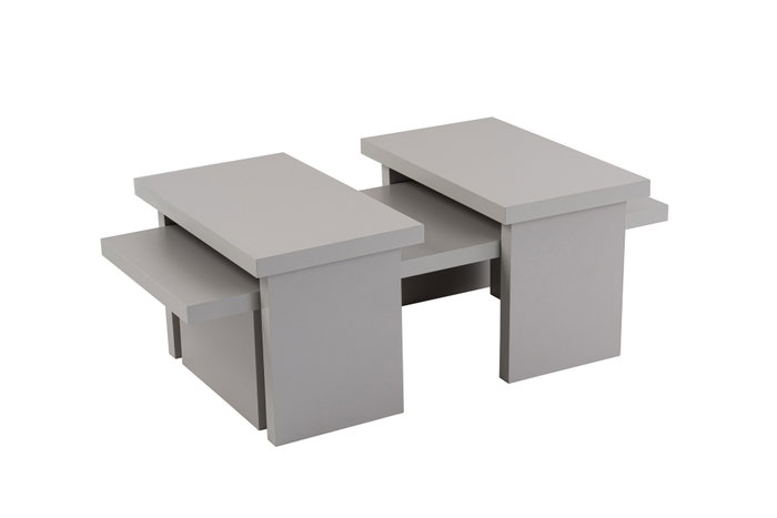 Nordure Sanctuary Mesa de Café Juego 2 Piezas Color Gris