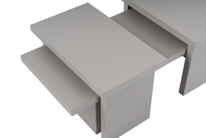 Nordure Sanctuary Mesa de Café Juego 2 Piezas Color Gris