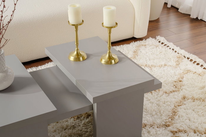 Nordure Sanctuary Mesa de Café Juego 2 Piezas Color Gris