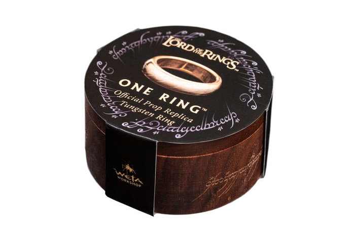 Weta Workshop Anillo Único de El Señor de los Anillos en tungsteno bañado en oro, Talla 08