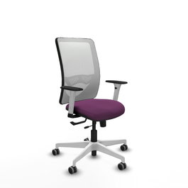 PIQUERAS Y CRESPO Silla de oficina Zulema con mecanismo Sincro/Traslack, Morada y Blanca