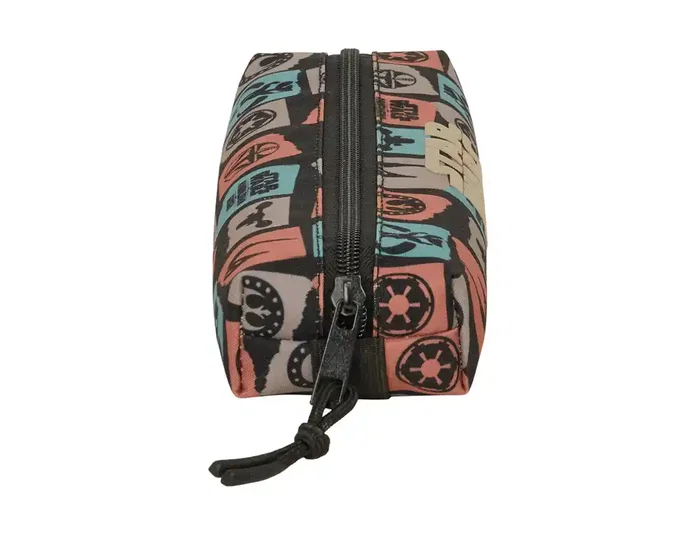 Safta Estuche Escolar Portatodo Rectangular con Goma Elástica 22 cm, Diseño Mandalorian & Grogu, Dimensiones 40x220x70 mm