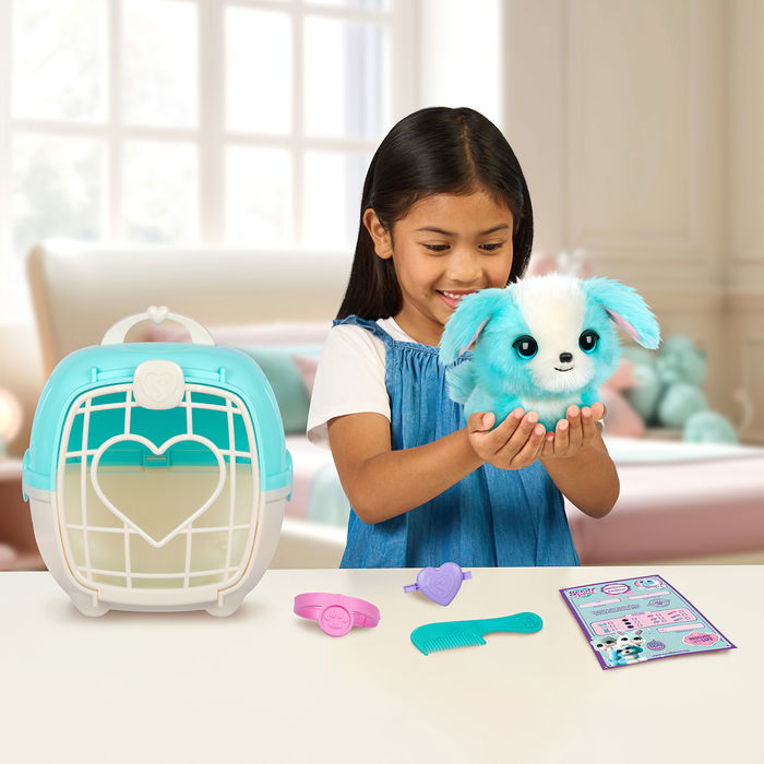 Moose Scruffa Luvs Azul 30327 Juguete de Peluche Interactivo para Rescatar y Revelar, +2 Años