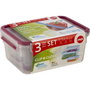 Emsa Clip&Close Set de 3 Recipientes para Alimentos Rojo/Transparente