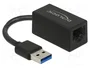 DeLOCK Adaptador USB Tipo-A a Gigabit LAN RJ45 Negro