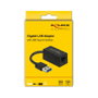 DeLOCK Adaptador USB Tipo-A a LAN Gigabit 1 x RJ-45 Negro
