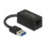 DeLOCK Adaptador USB Tipo-A a LAN Gigabit 1 x RJ-45 Negro