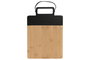DKD Home Decor Tabla de Cortar de Bambú y PU Negro y Natural 35,5x21x1,1 cm