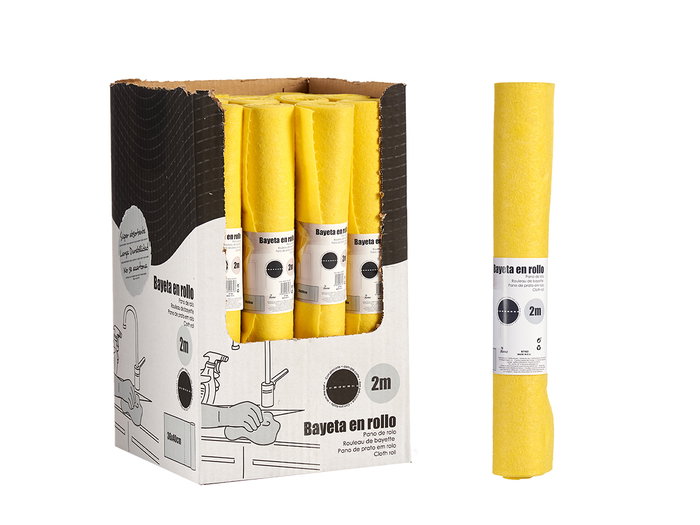 Arte Regal Rollo Bayeta Suave 2M Con Precorte Amarillo 5.5x5.5x37cm (Set de 16)